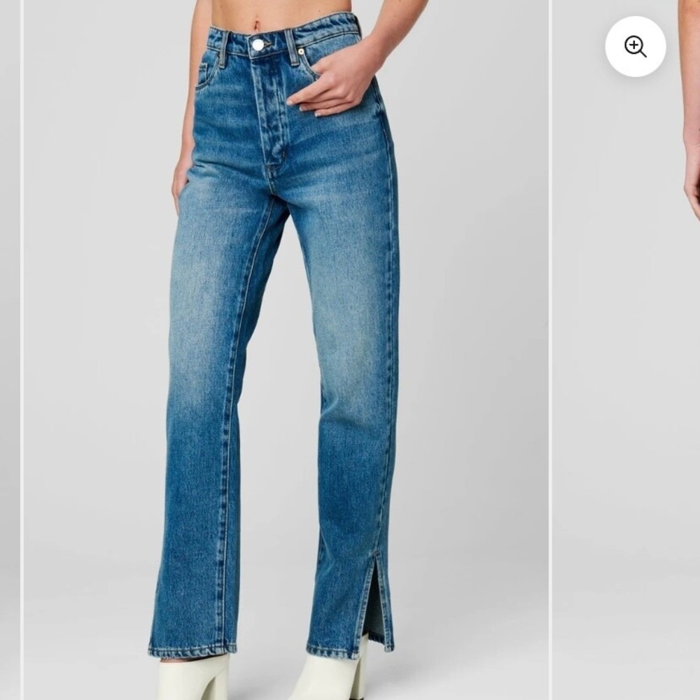 BlankNYC The Lexington Slim Straight Button Fly Blue Denim Jeans Womens 26